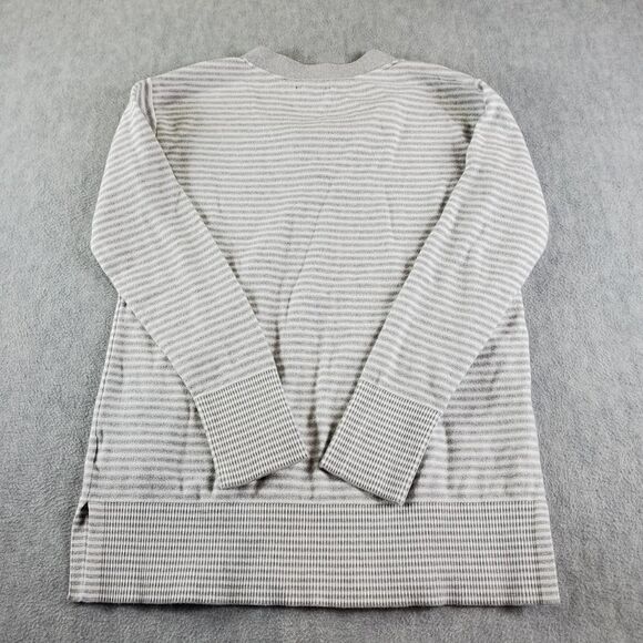 Tommy Hilfiger Sweater Womens Small Petite Gray V-Neck Stripe Pullover - Picture 7 of 8